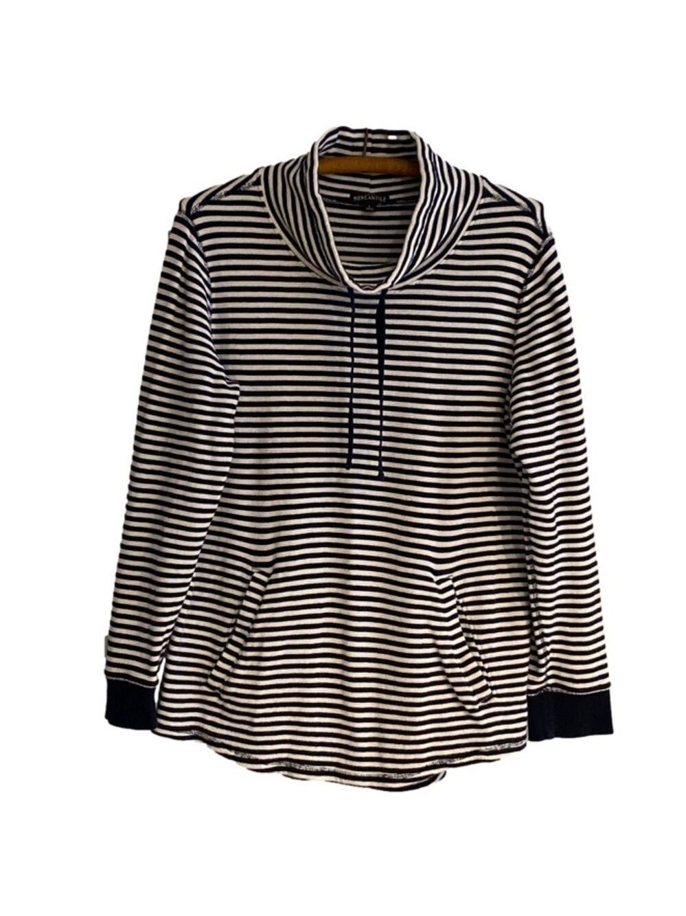 J. Crew Mercantile Top Pullover Cowl Neck Long Sleeve Kangaroo Pockets Women’s L